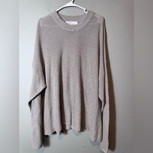 Free People Beach Women’s Light Weight Crewneck Sweater Beige XL